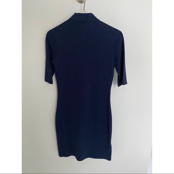 Lacoste Navy Half Sleeve Stretch Pique Polo Dress - Picture 5 of 5